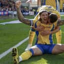 Aden Flint celebrates scoring in the derby at Notts County. Photo by Chris & Jeanette Holloway/The Bigger Picture.media