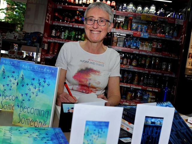 Local author Anne Goodwin at her book signing event in WHSmith in 2019.