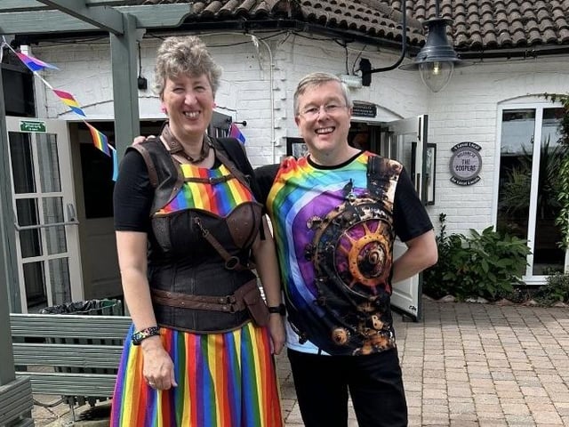 Members wore rainbow-inspired outfits for the festival.