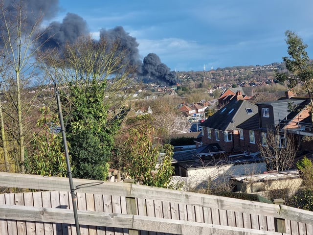 Smoke was seen from across the community.