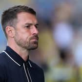 Aaron Ramsey, the Oxford United manager looks on during the pre-season friendly match between Oxford United and Ipswich Town at the Kassam Stadium on August 01, 2026 in Oxford, England. (Photo by David Rogers/Getty Images)