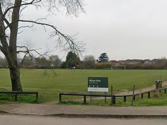 Manor, Hornby & Peafields has 165 postcodes within 900m of a park, public garden, or playing field. Pictured is Manor Park.