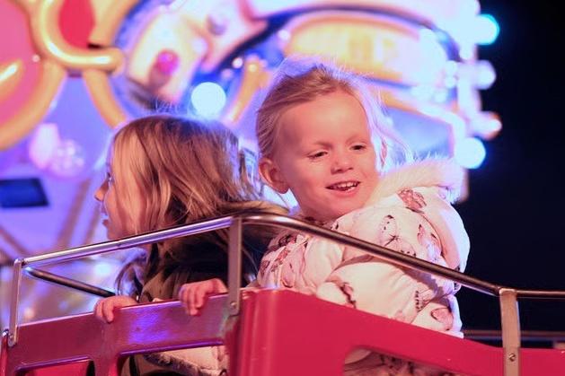 Abby-Rose Hurrell enjoys a spin on a fairground ride during the fireworks event at Debdale Lane Sports Ground on Saturday night back in 2016