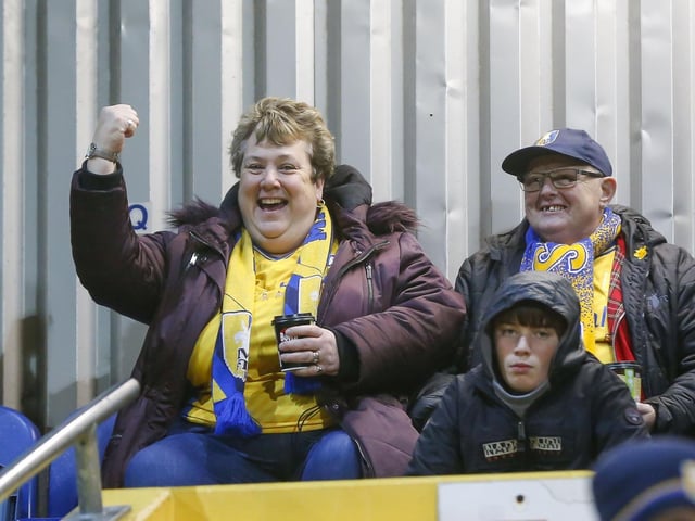 Mansfield Town fans at last night's draw with Sutton United.