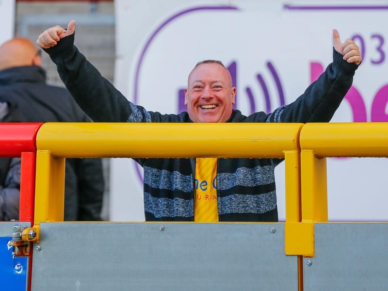 Mansfield Town fans at the 1-1 draw with Morecambe.