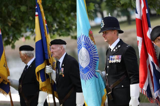 A flag raising ceremony was held to mark the 40th anniversary of the end of the Falklands War.