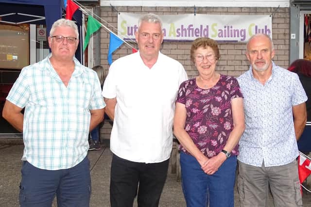 Ashfield MP Lee Anderson (second left), who has called the closure "disgraceful", pictured with three of the club's stalwart members.
