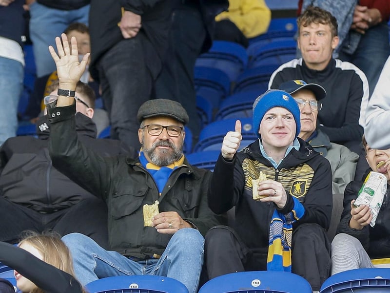 Mansfield Town fans ahead of the win over Barrow.