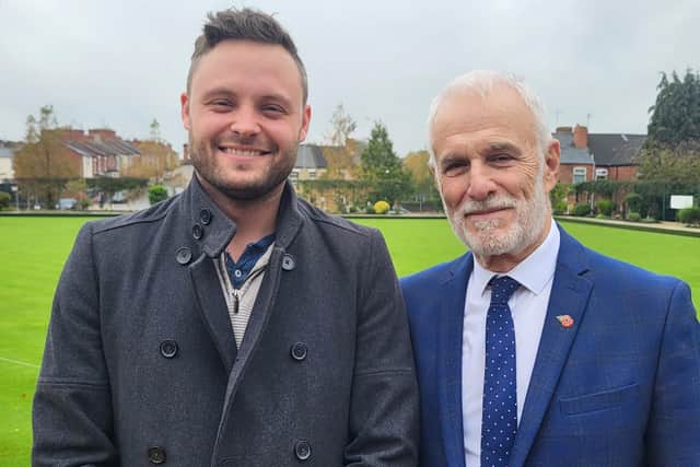 Coun Andre Camilleri, right, with Coun Ben Bradley, Mansfield MP.