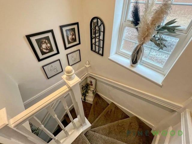 Time to climb the winding staircase from the entrance hall to check out the first floor of the £285,000-plus Kirkby property.