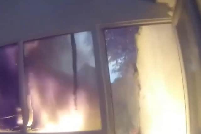 The blaze had taken hold, with flames engulfing the conservatory