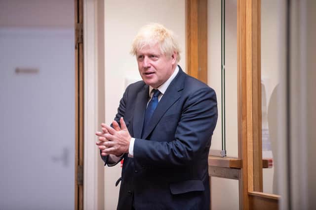 Prime Minister Boris Johnson has today said that the guidance on wearing face masks in schools could alter if the medical advice changed. Photo: LUCY YOUNG/POOL/AFP via Getty Images