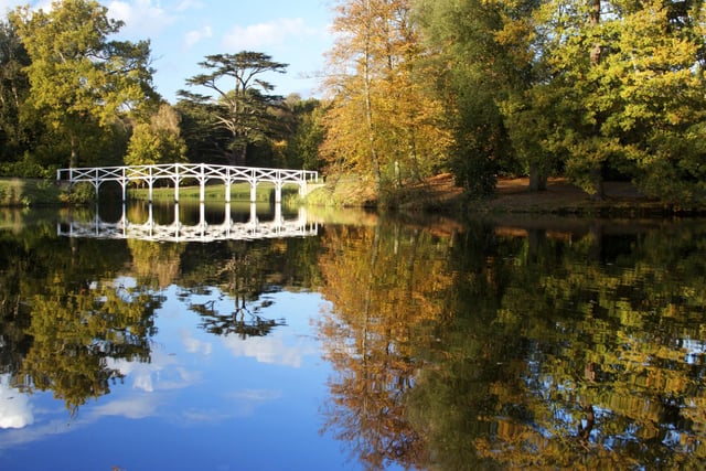 The stunning garden walks and park parties were primarily shot in Surrey’s Painshill Park, which features as Primrose Hill in the series. The 18th century landscaped garden has several curved bridges, a gothic temple and a serpentine lake.