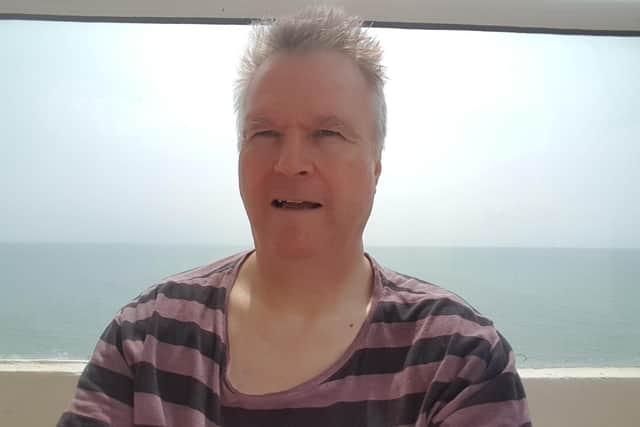 Bill Dobbin on his hotel rooftop in Colombia - Bill Dobbin