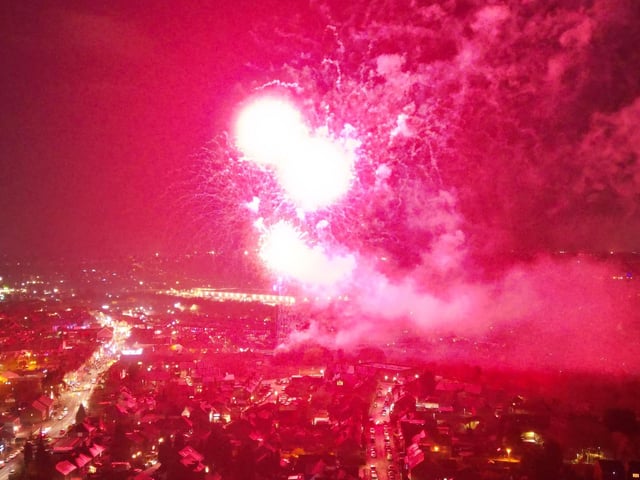 Painting the town red - or at least the sky with this awesome firework
