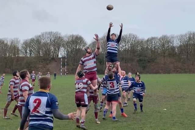 Action from Mansfield's 32-24 defeat at home to tabletopping Ashby.