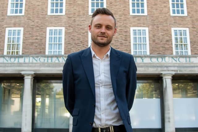 Coun Ben Bradley, Nottinghamshire Council leader and Mansfield MP, outside County Hall, the council's headquarters in West Bridgford.