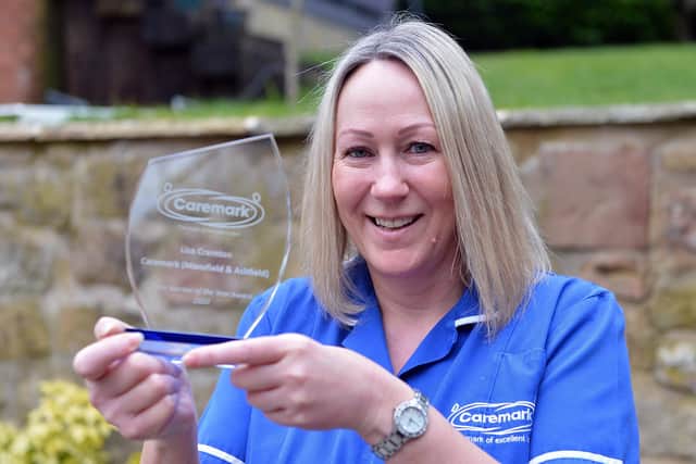 Lisa Cranston received "Hero in Blue" top home carer award.