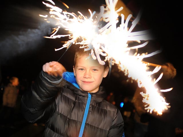 Mansfield Woodhouse firework event.   Ashton Buttery, 8, sparks up at the Debdale Lane Sports Ground firework event in 2016.