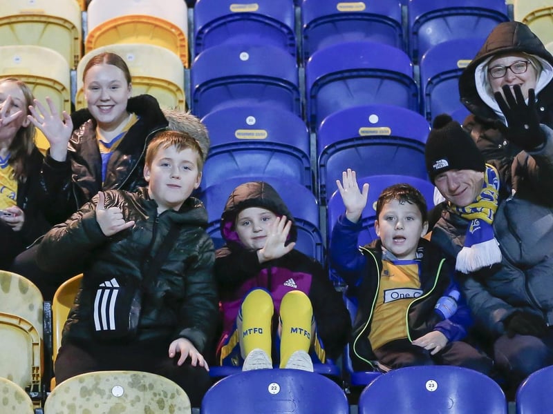 Mansfield Town fans before the defeat to Wrexham on 4th November 2023.