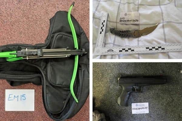 Some of the weapons discovered during the investigation