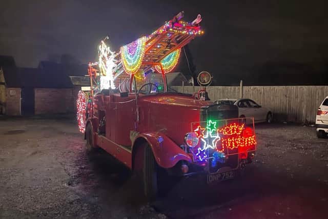 The fire engine is owned by retired Nottinghamshire firefighter John Todd. Every year he lights up the fire engine and attends events in the hope of raising money for charities.
