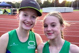 Amelia Arbon left and Maisy Slack - personal bests at Loughborough.