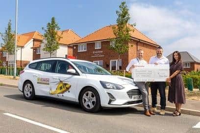 Redrow Midlands has donated £4,500 to Lincs & Notts Air Ambulance