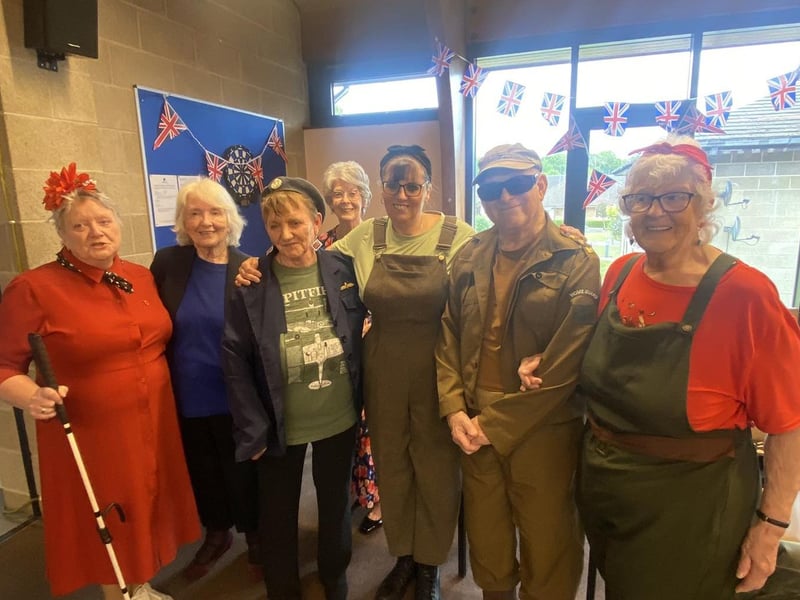 Members of the Disability Nottinghamshire team, along with volunteers and members of the Our Voice singing group, joined residents at the Brunts Charity Patchills Centre to celebrate the 80th Anniversary of VE day.