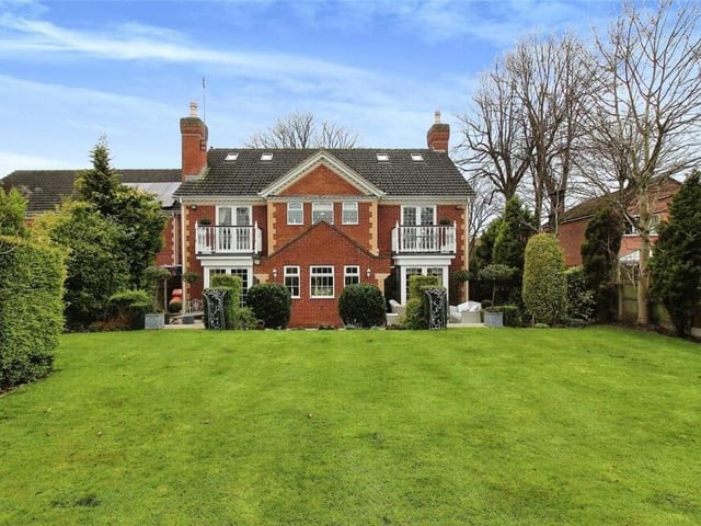 This view from the rear garden shows that the property looks just as spectacular from the back as it does from the front.