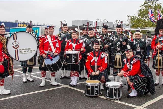 The Seaforth Highlanders (Notts Branch) Pipes & Drums performed at the event