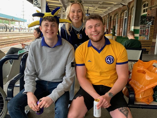 Mansfield Town fans make their way to Wembley.