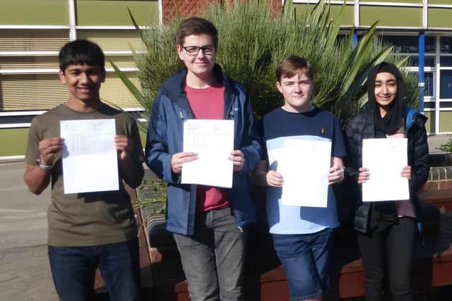 Students from Ashfield School with their results