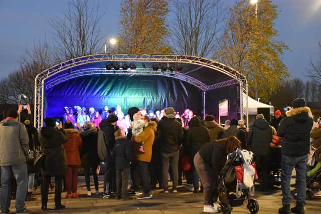 Crowds were entertained by choir performances