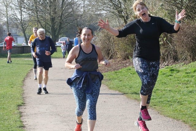 It's all about fun, as well as keeping fit and healthy, on the Mansfield parkrun - as this happy participant proves.