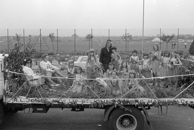 Can you spot any familiar faces on this float from 1972?