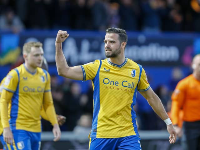 Stephen McLaughlin during the Sky Bet League 2 match against Forest Green Rovers FC at the One Call Stadium, 09 April 2024, Photo credit Chris & Jeanette Holloway / The Bigger Picture.media