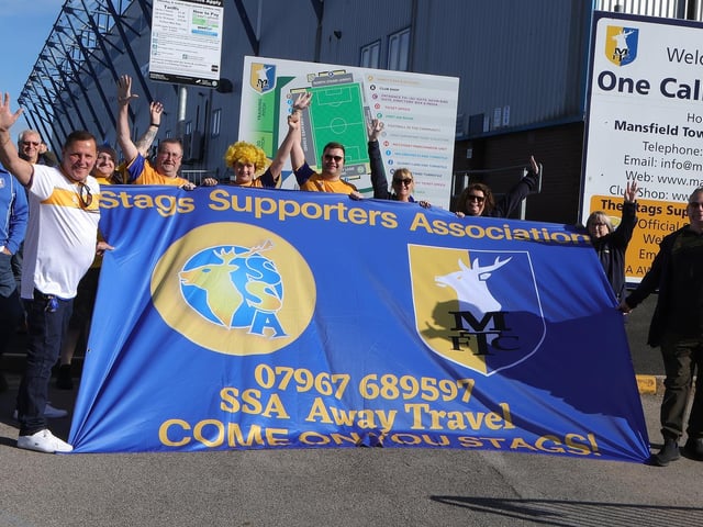 The SSA supportes await the buses.