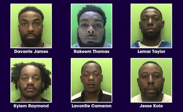 Six members of the gang were jailed at Nottingham Crown Court. Photo: Nottinghamshire Police