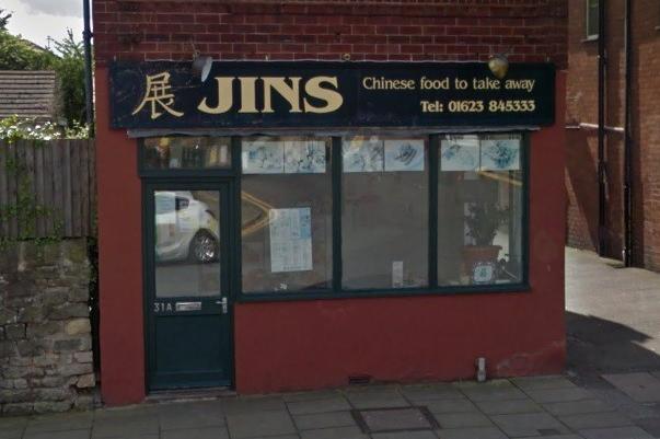 Jins Chinese takeaway was given a top, five rating on January 19.