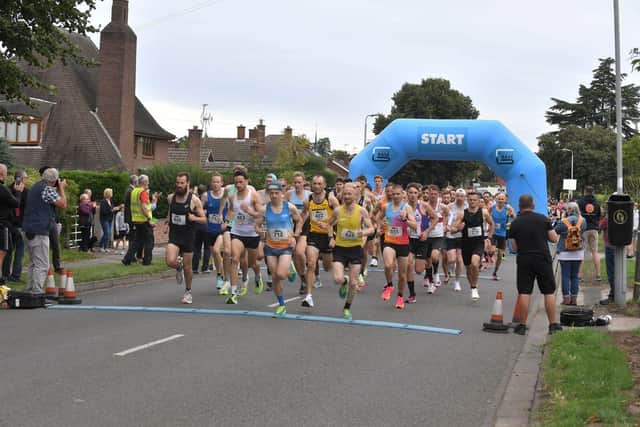 Runners of the Newark Half Marathon started the 13km route in Hawton Road 