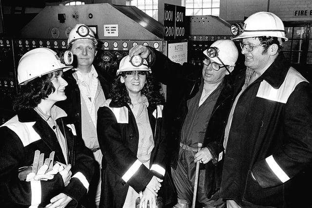 A visit to the colliery by politician Don Concannon in 1982.