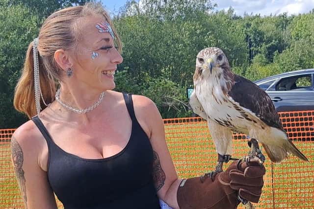 Birds of prey were a major attraction at the Pleasley pit gala day.