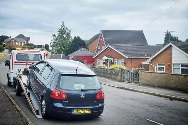 The Volkswagen was seized by police.