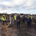 Ashfield District Council members join representatives of Sport England and Kier at the site of the new leisure centre