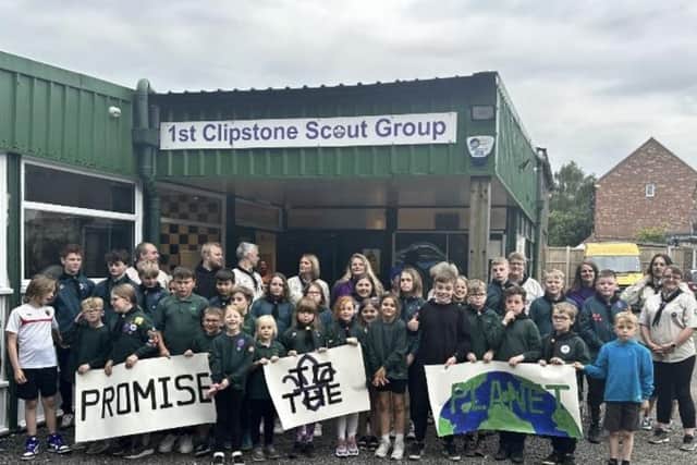 Members of Clipstone scouts made a promise to the planet with a 'sustainable' pledge.