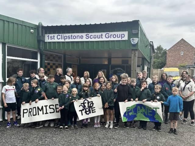 Members of Clipstone scouts made a promise to the planet with a 'sustainable' pledge.