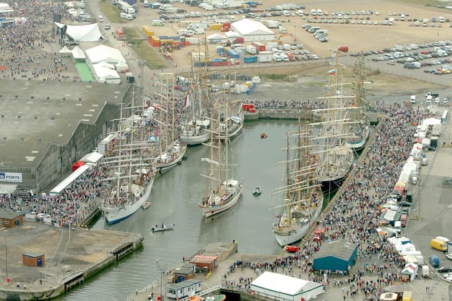 Some of the larger tall ships were moored by the PD Ports dock in Hartlepool.
