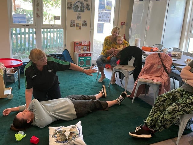 Demonstrating the recovery position