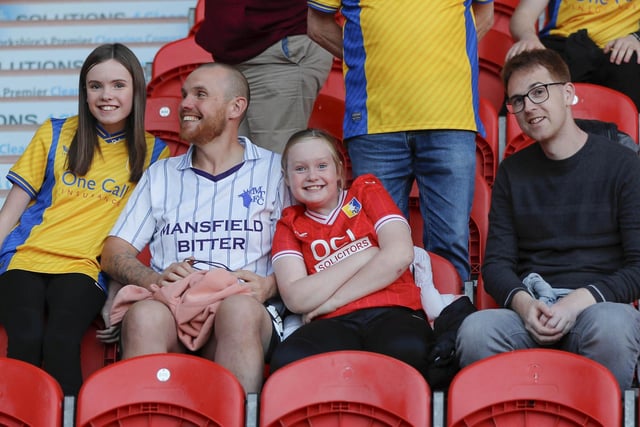 Mansfield fans at the Sky Bet League 2 match against Doncaster Rovers FC at the Eco-Power Stadium  
Photo Chris & Jeanette Holloway / The Bigger Picture.media